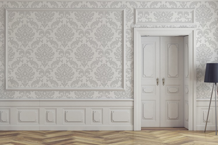 Decorative wallpaper wallcovering detail